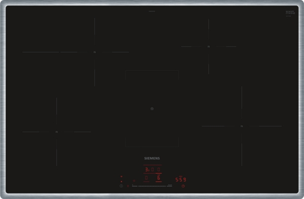 Siemens iQ300 EH845HFB1E, Sort, Indbygget, 80 cm, 4 zone(s), 4 zone(s), Mellem