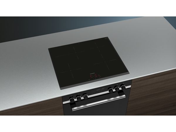 Siemens iQ300 EI631CFB1E, Sort, Indbygget, 60 cm, Zone induktionskogeplade, Keramisk, 4 zone(s) billede 3