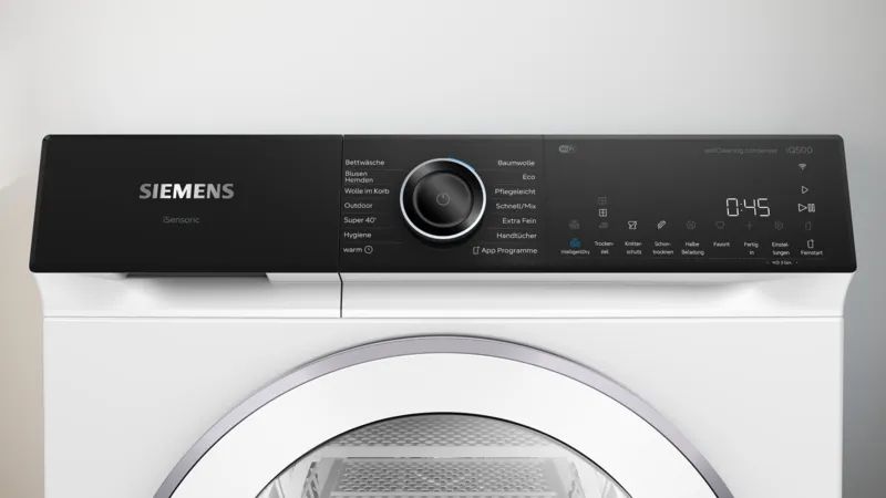Siemens iQ500 WQ45H2B90, Fritstående, Front-læsning, Varmepumpe, Hvid, Berøring, Højre billede 4