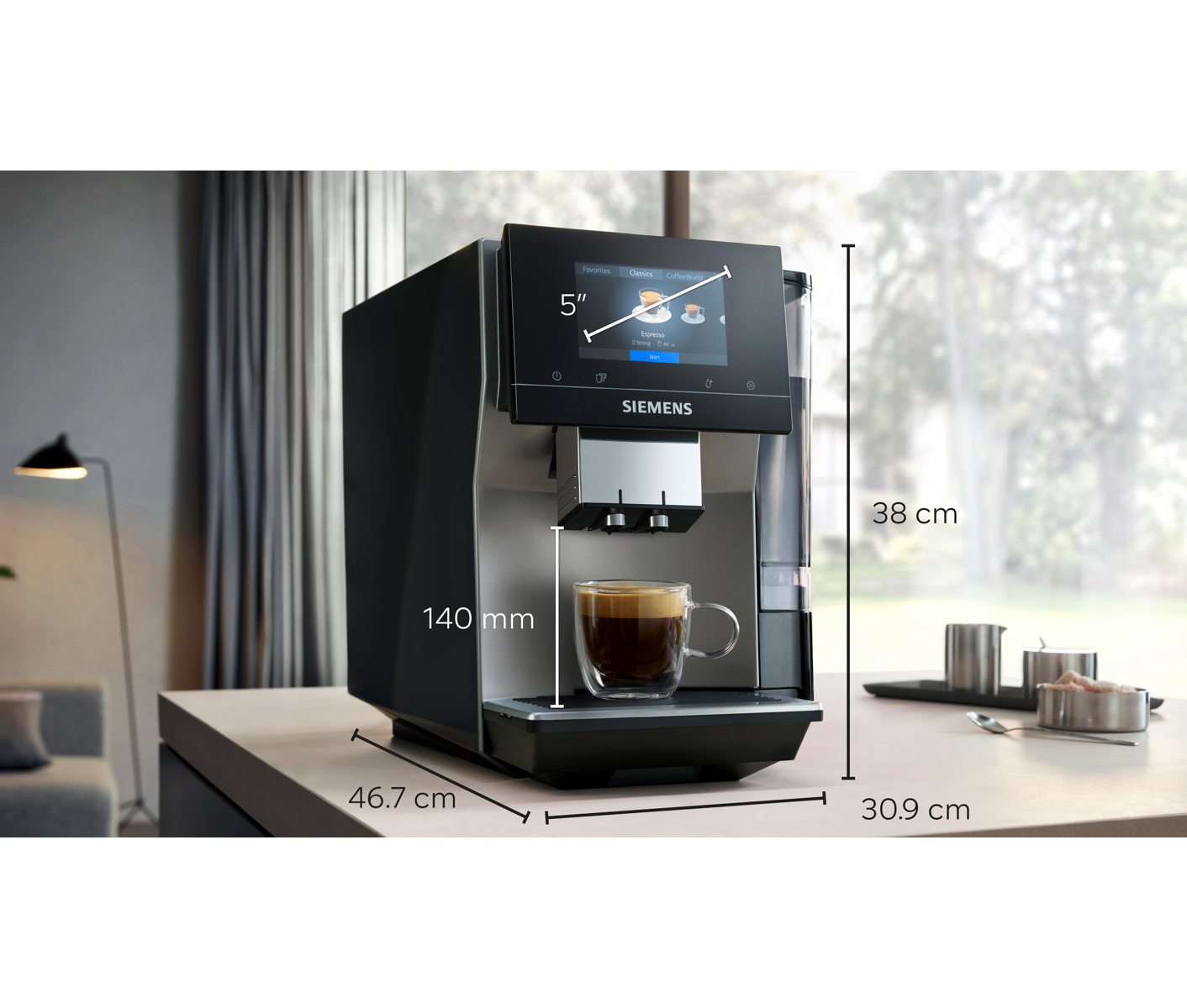 Siemens Fuldautomatisk Kaffema Skine, Eq700 Classic, Morgendi Espressomaskine billede 7