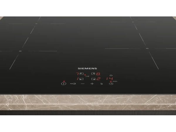 Siemens iQ100 EU611BEB5E - Induktions kogeplade - 4 plader - Niche - bredde: 56 cm - dybde: 49 cm - rammeløs - sort billede 3