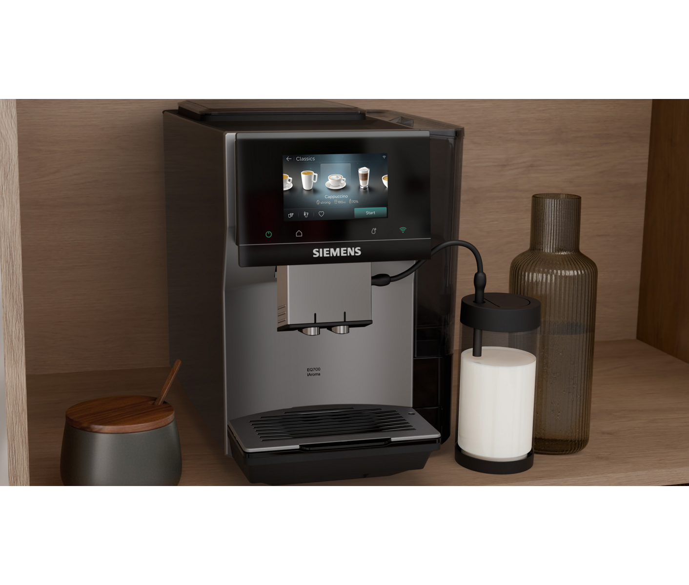 Siemens TP725EM7 Fuldautomatis K Kaffemaskine, Eq700 Iaroma, Espressomaskine