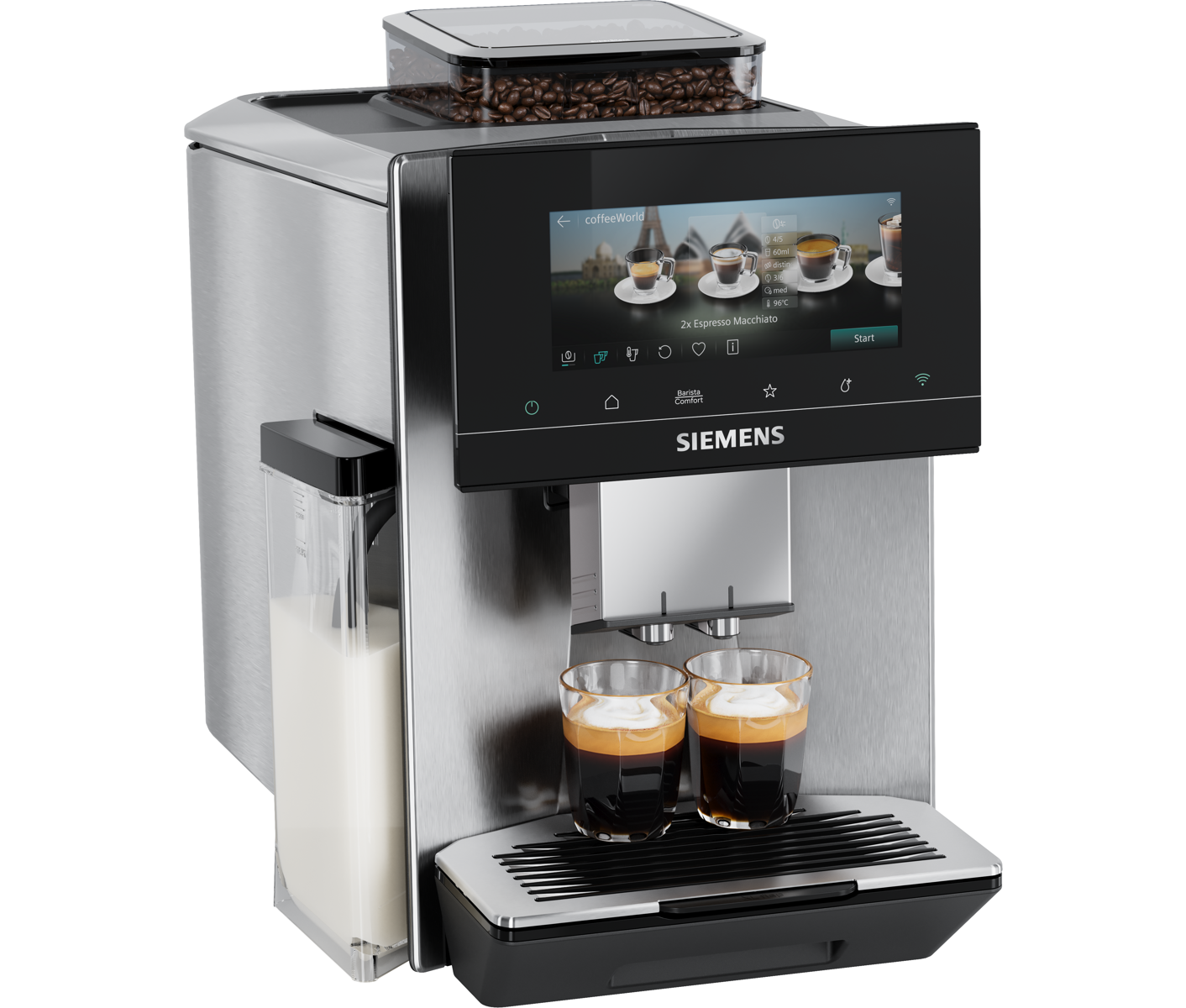Siemens TQ923E43 Fuldautomatis K Kaffemaskine, Eq900 Iaroma, Espressomaskine