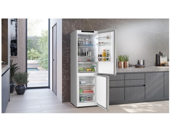 Siemens iQ300 KG36NVIBG, 321 L, SN-T, 9,5 kg/24t, B, Frisk zone, aflukke, Børstet stål
