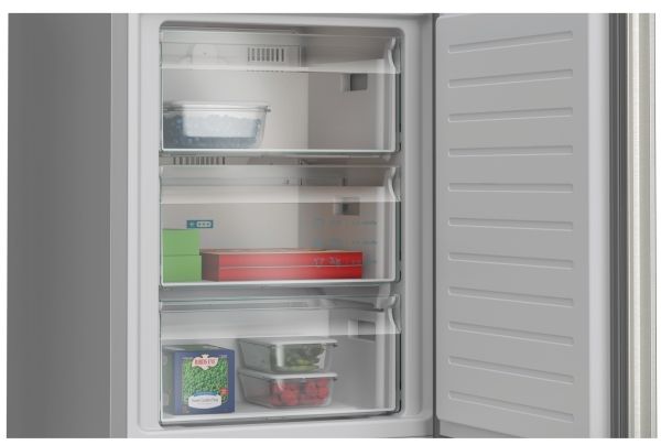 Siemens iQ300 KG36NVIBG, 321 L, SN-T, 9,5 kg/24t, B, Frisk zone, aflukke, Børstet stål