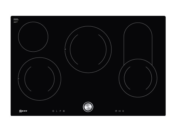 Neff T18PT16X0 - Keramisk kogeplade - 4 plader - Niche - bredde: 78 cm - dybde: 50 cm - rammeløs - sort