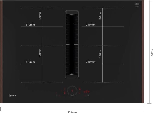 Neff V57YHQ4C0, Sort, Indbygget, 70 cm, Keramisk, Keramisk, 4 zone(s)