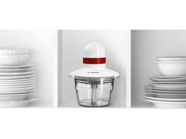 Bosch MMRP1000, 0,8 L, CE, Eurasian, VDE, Rød, Transparent, Hvid, Plast, Rustfrit stål, Knapper