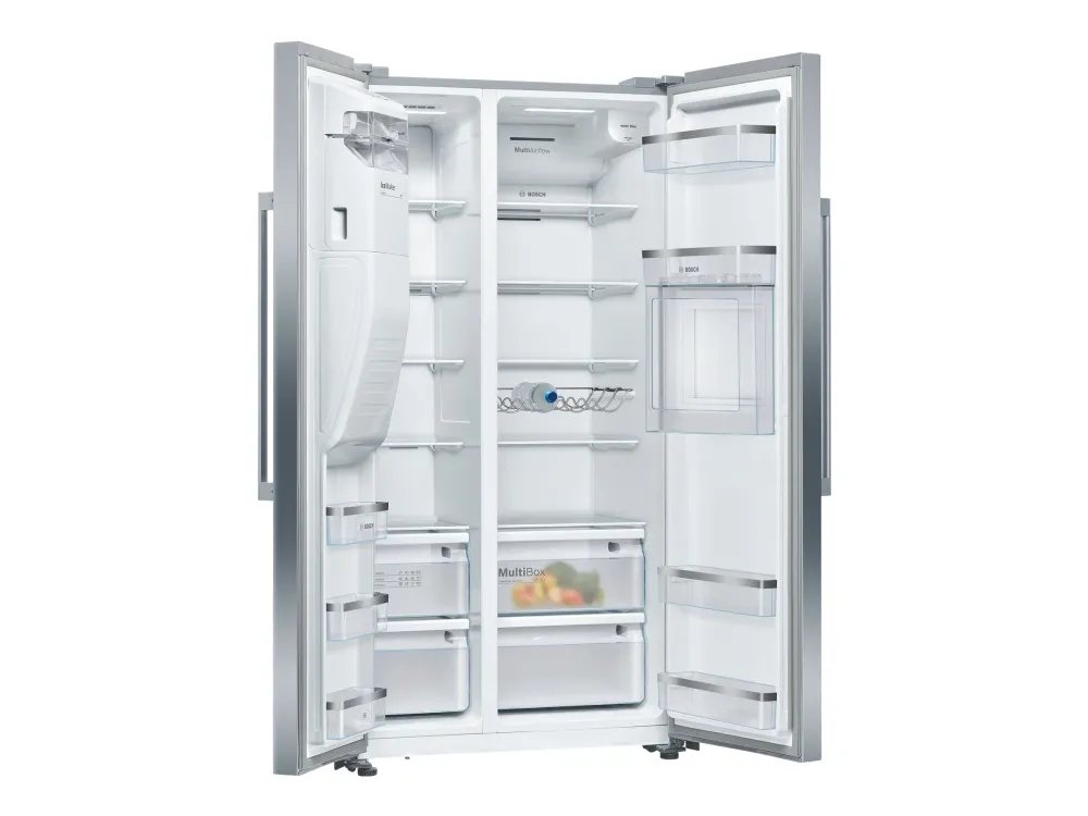 Bosch Serie | 6 KAG93AIEP - Køleskab/fryser - side ved side med vanddispenser, isdispenser - fritstående - bredde: 90.8 cm - dybde: 70.7 cm - højde: 178.7 cm - 531 liter - Klasse E - rustfrit stål billede 2