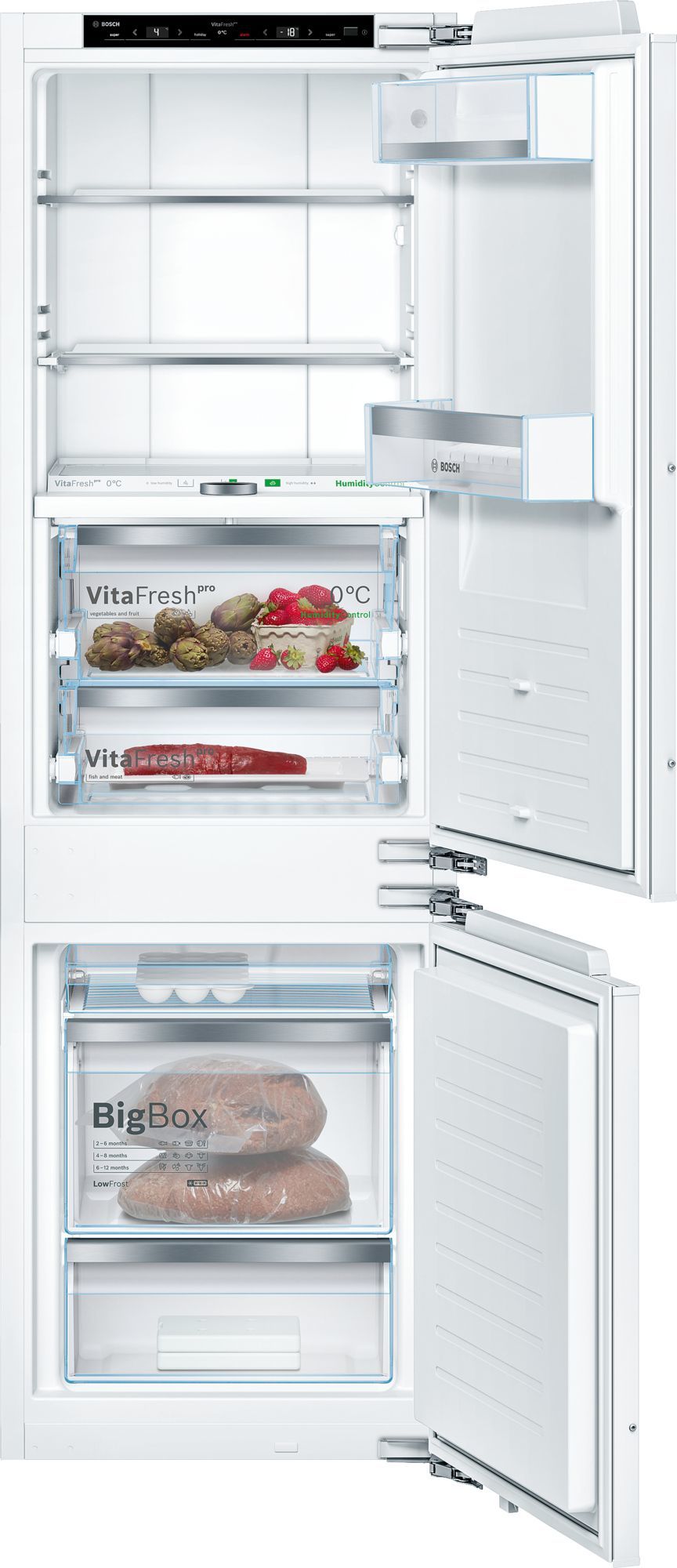 Bosch Serie 8 KIF86PFE0, 223 L, SN-ST, 13 kg/24t, E, Frisk zone, aflukke, Hvid billede 1