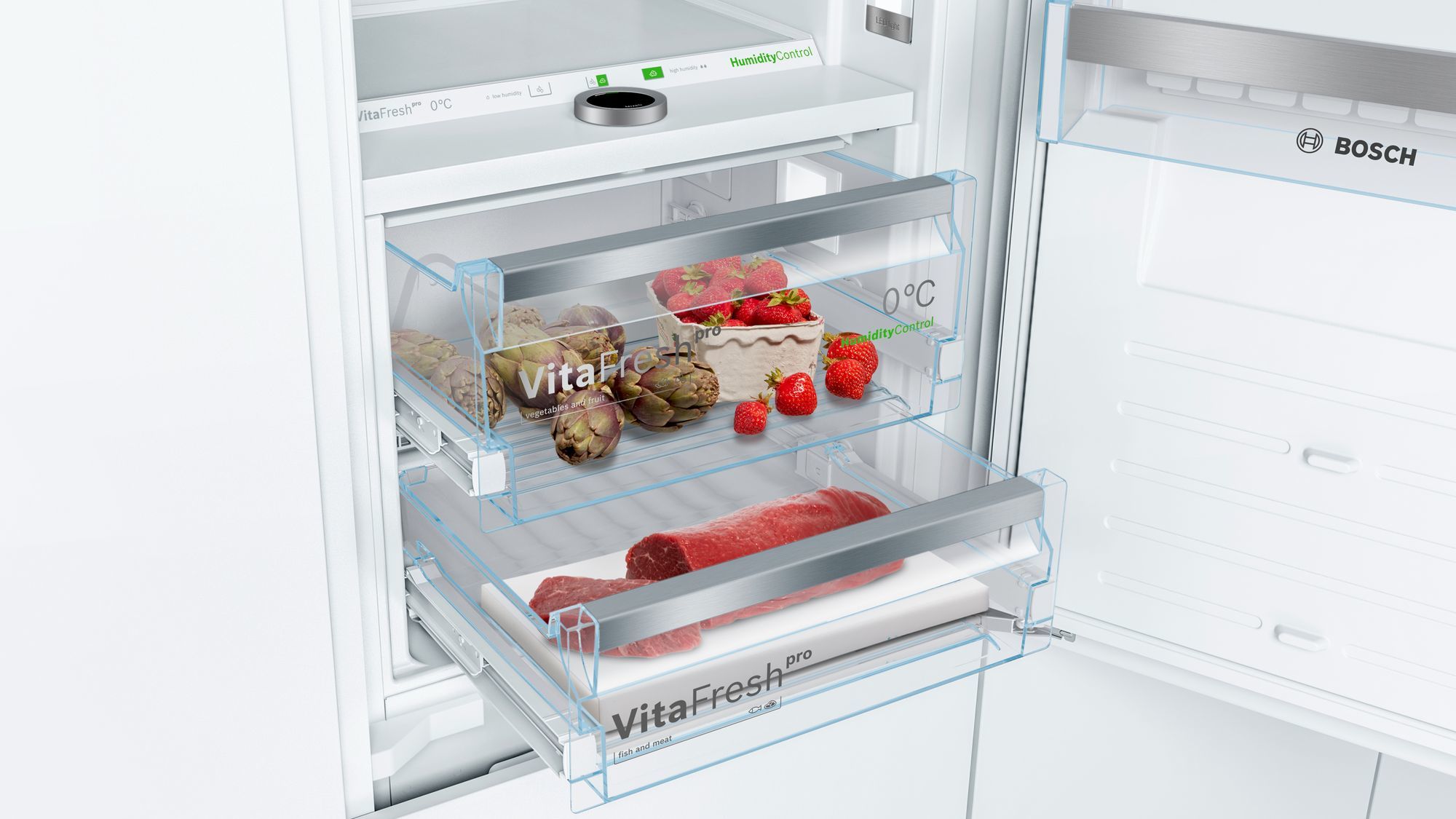 Bosch Serie 8 KIF86PFE0, 223 L, SN-ST, 13 kg/24t, E, Frisk zone, aflukke, Hvid billede 2