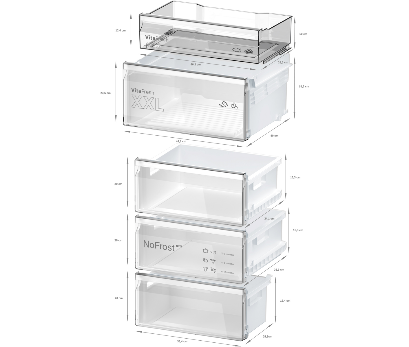Bosch KGN367ICT Fritstående kølefryseskab
