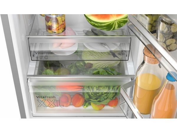 Bosch Serie 4 KGN367LDF, 321 L, SN-T, 9,5 kg/24t, D, Frisk zone, aflukke, Rustfrit stål