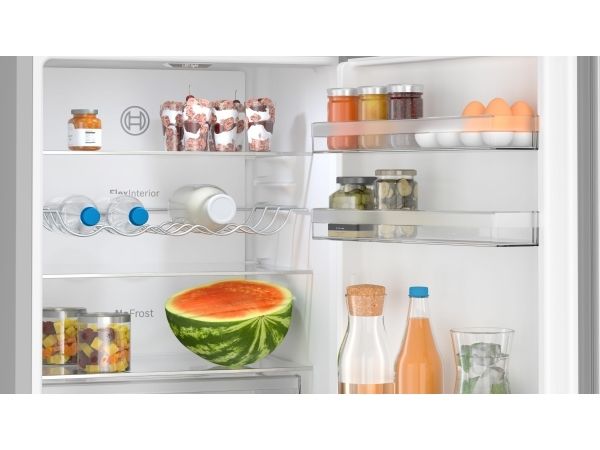 Bosch Serie 4 KGN367LDF, 321 L, SN-T, 9,5 kg/24t, D, Frisk zone, aflukke, Rustfrit stål