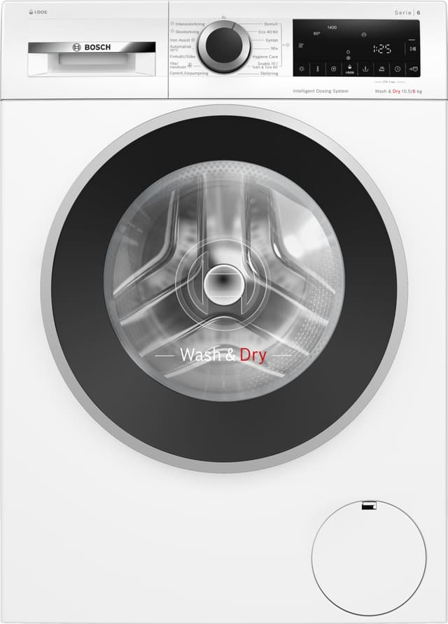 Bosch Serie 6 kombineret vaskemaskine/tørretumbler WNG254ABSN (10.5/6kg)