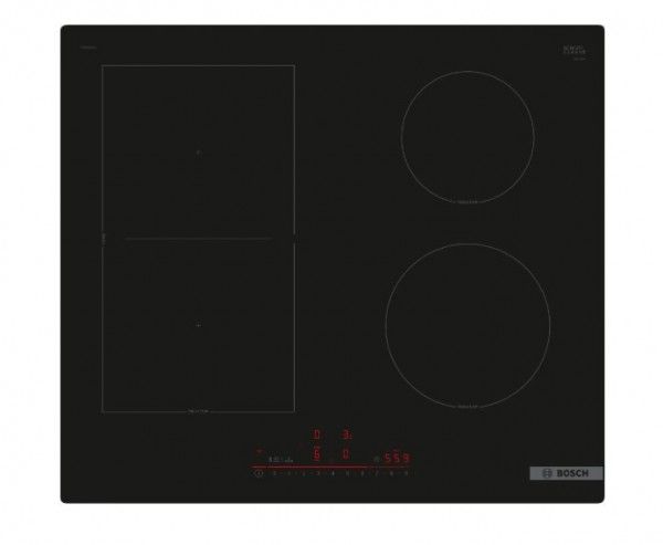 Bosch PVS61RHB1E indbygnings induktionskogeplade 60 cm, 4 zoner med CombiZone, PowerBoost, DirectSelect touch, timer & børnesikring – sort keramisk glas