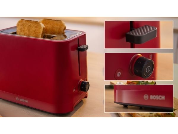Bosch MyMoment TAT3M124 - Brødrister - 2 skive - 2 Holdere - dyb rød