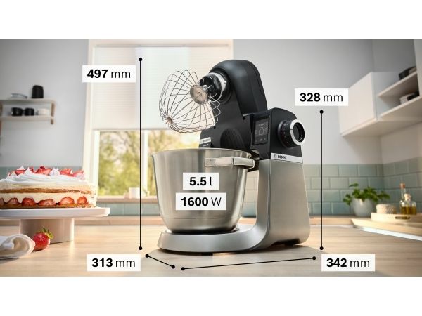 Bosch MUMS6ZS34 Serie 6, Køkke Nmaskine Med Vægt, 1600 W, Sor Røremaskine