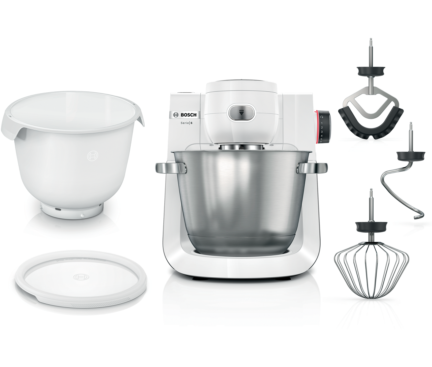 Bosch MUMS6EW18 Serie 6, Køkke Nmaskine, 1600 W, Hvid, Børste Røremaskine