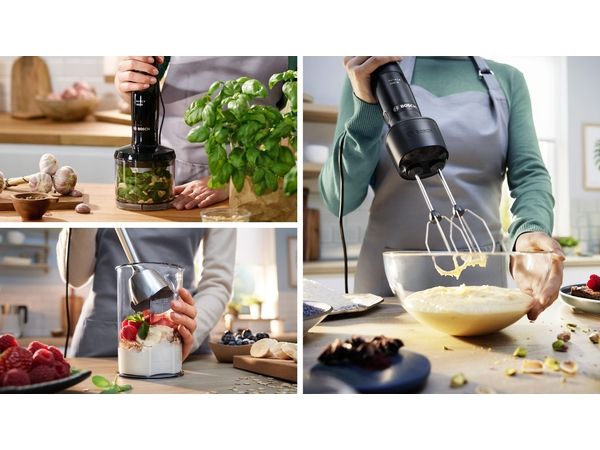 Bosch Serie 4 MSM4B624, Nedsænkning blender, 0,6 L, Impulsfunktion, Knusning af is, 1000 W, Anthracit, Sort billede 3