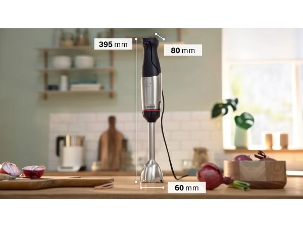 Bosch Serie 6 MSM6M621, Nedsænkning blender, 0,5 L, 1,4 m, 1000 W, Sort, Rustfrit stål billede 2