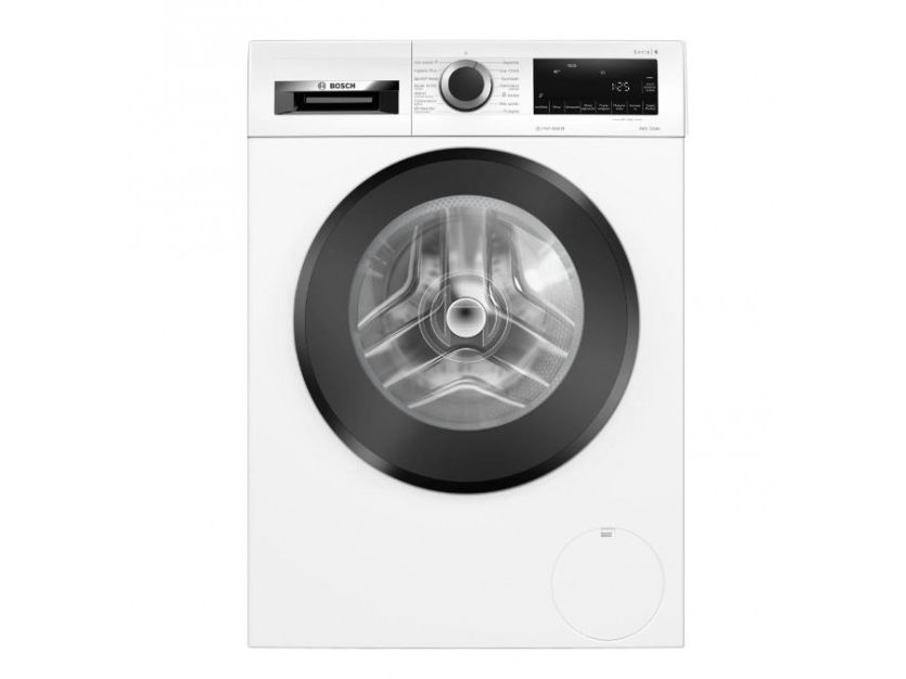 Bosch Serie 6 vaskemaskine WGG242ZKPL — 9 kg, 1200 o/min, EcoSilence Drive, ActiveWater Plus, SpeedPerfect & Steam Iron Assist (hvid/sort låge)