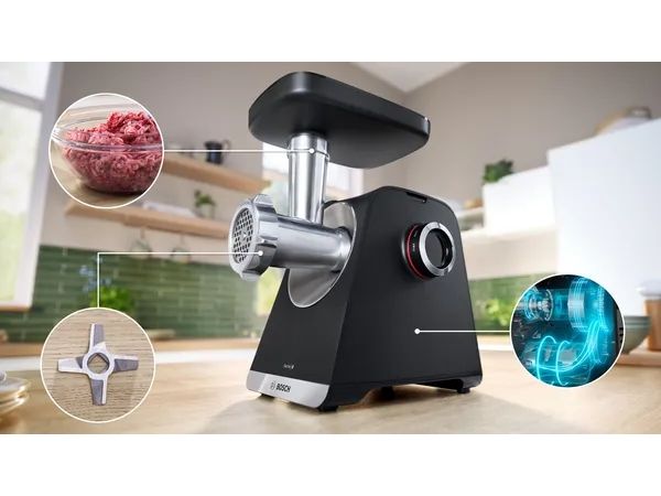 Bosch Serie 6 MFWS650B, 500 W, Sort, Sølv, 3,5 kg/min, 1 m, Metal, Plast, 2100 W
