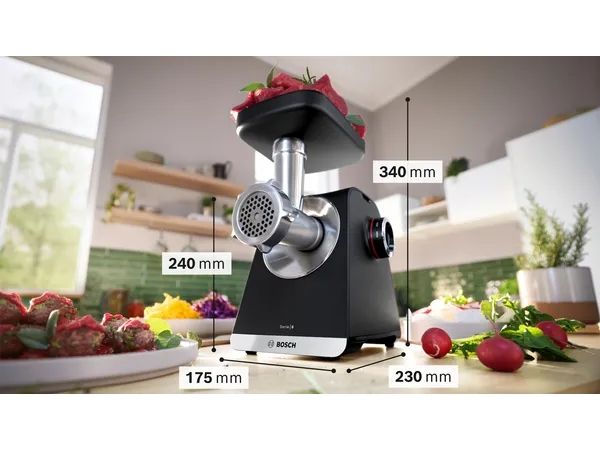 Bosch Serie 6 MFWS650B, 500 W, Sort, Sølv, 3,5 kg/min, 1 m, Metal, Plast, 2100 W