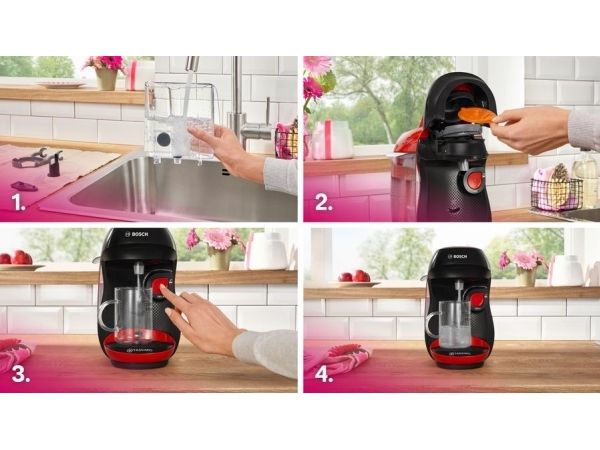 Bosch TASSIMO HAPPY TAS103E - Kaffemaskine - just red/black billede 4