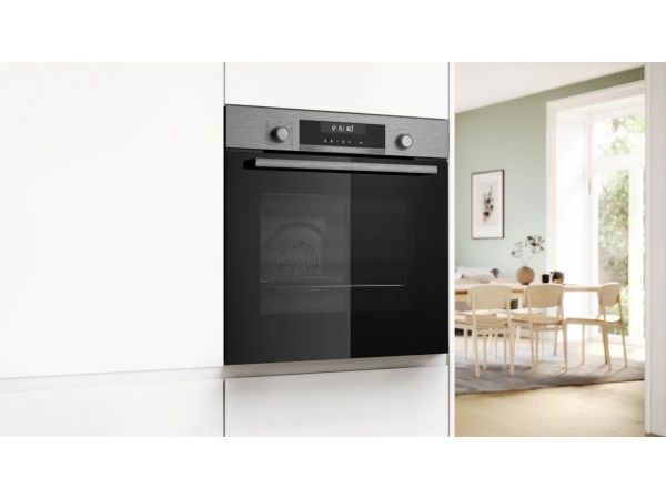 Bosch Serie | 6 HBG578BS3 - Ovn - til indbygning - niche - bredde: 56 cm - dybde: 55 cm - højde: 58.5 cm - med selv-rengøring - Klasse A+ - rustfrit stål