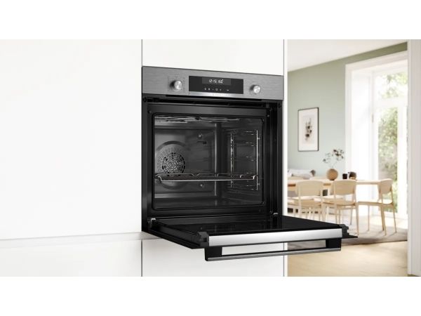 Bosch Serie | 6 HBG578BS3 - Ovn - til indbygning - niche - bredde: 56 cm - dybde: 55 cm - højde: 58.5 cm - med selv-rengøring - Klasse A+ - rustfrit stål