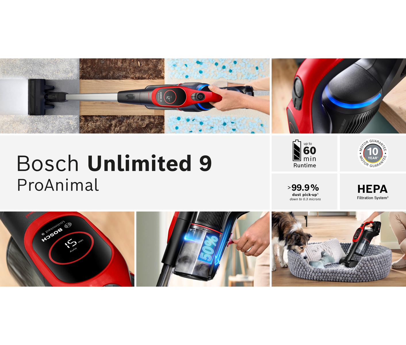 Bosch 2-i-1 Støvsuger Unlimited Serie 9 Pet BBS931PET billede 3
