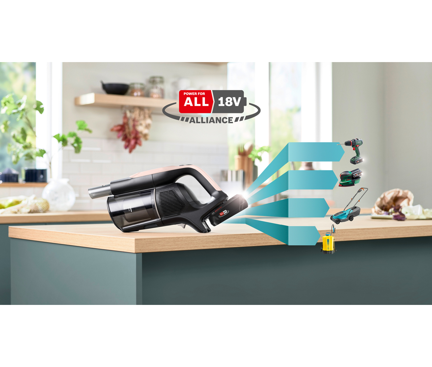 Bosch Genopladelig Støvsuger, Unlimited 10, Pudderrose Ledningsfri Støvsuger billede 2