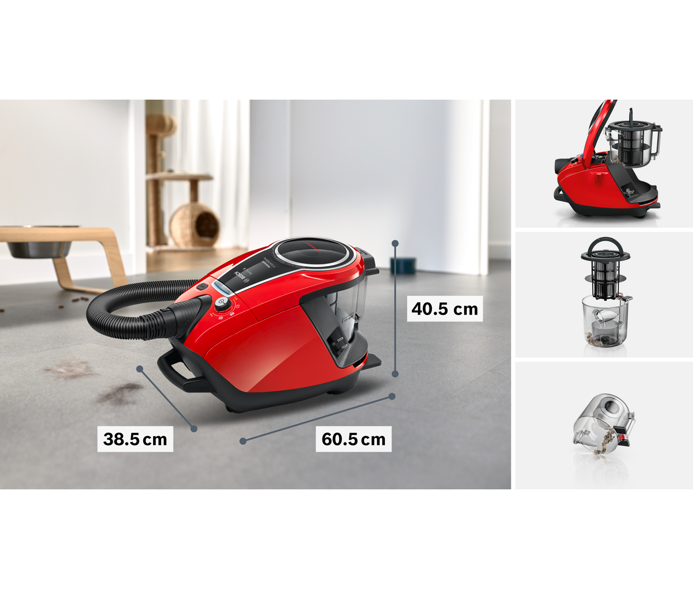 Bosch Serie 8, Poseløs Støv Pr Oanimal, Rød Støvsuger billede 3