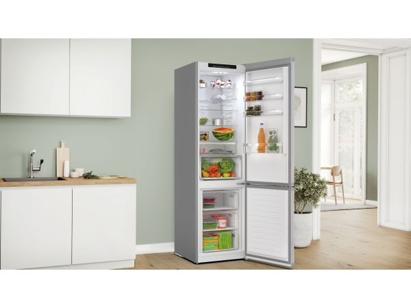 Bosch Serie | 4 KGN392LAG - Køleskab/fryser - bund-fryser - bredde: 60 cm - dybde: 66.5 cm - højde: 203 cm - 363 liter - Klasse A - metallook billede 4