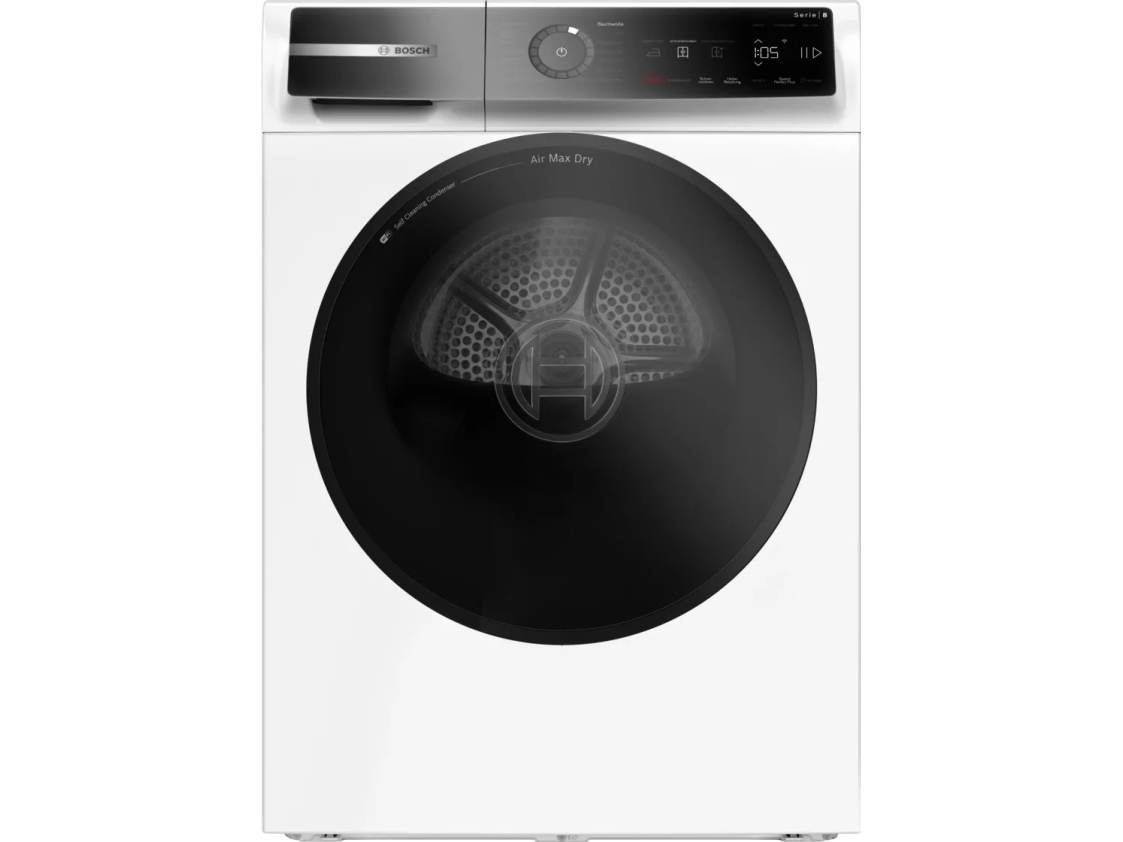 Bosch Serie 8 WRB247C40, Fritstående, Front-læsning, Varmepumpe, Hvid, Berøring, Højre