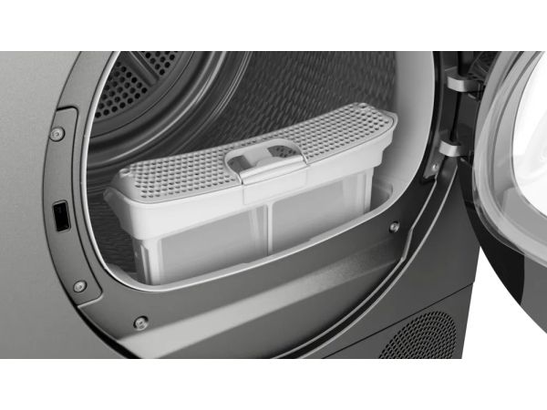 Bosch Serie 6 WQG243DR10, Fritstående, Front-læsning, Varmepumpe, Grå, Dreje, Højre
