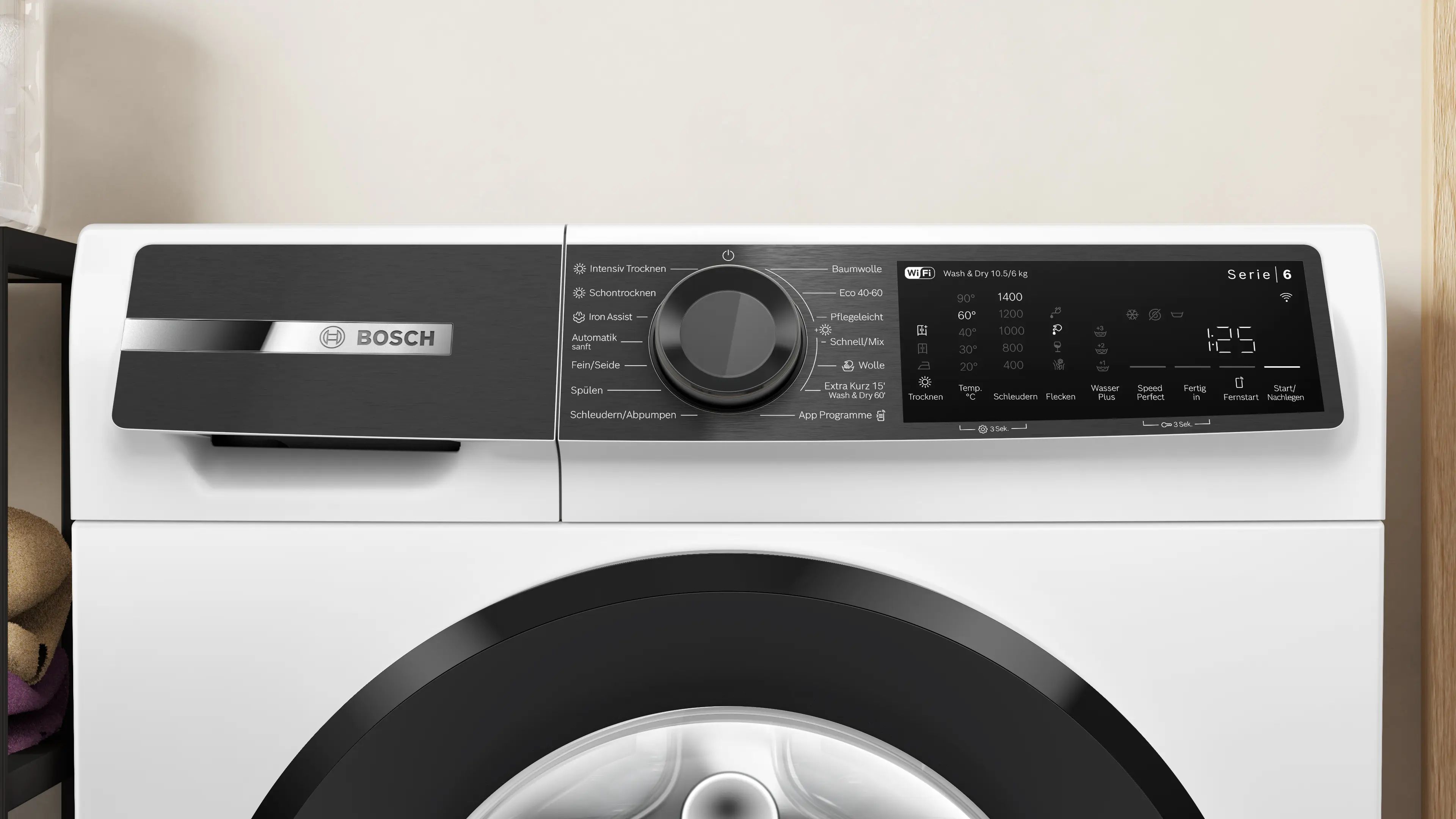 Bosch WNG24443 Serie 6 Waschtrockner 10.5 kg / 6 kg, 1400 U/min., EEK: E billede 2