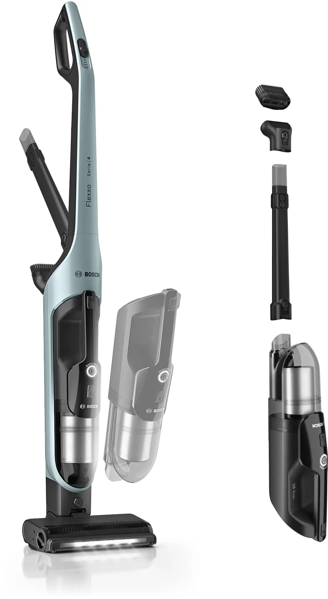 Bosch BCH4SM28 Flexxo 28 Vmax Blå genopladelig støvsuger billede 2