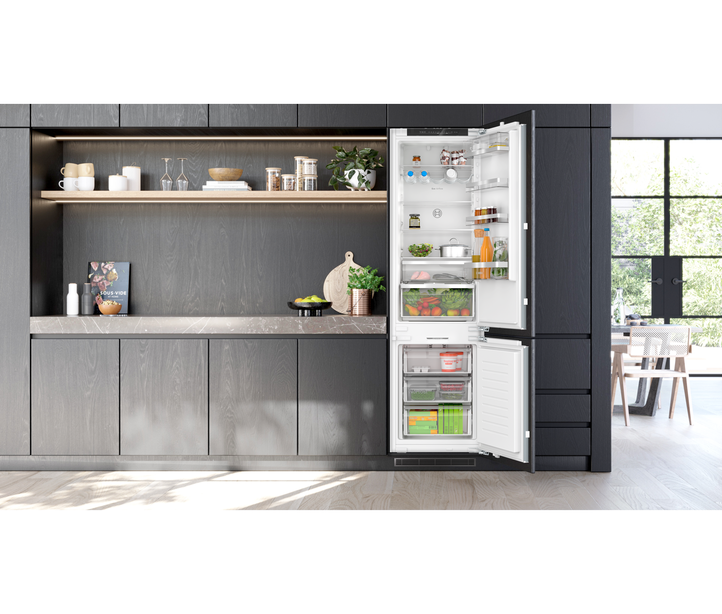 Bosch KIN96ADC0 Serie 6 Integreret Køle-fryseskab billede 2