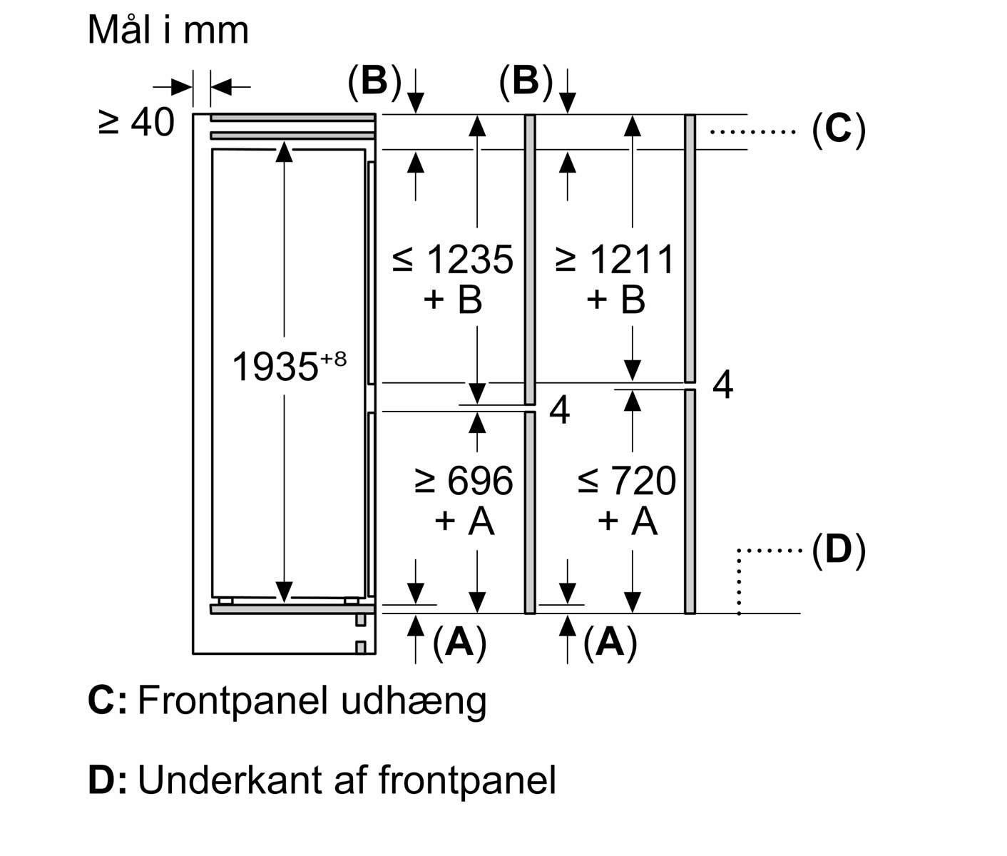 Bosch KIN96ADC0 Serie 6 Integreret Køle-fryseskab billede 4