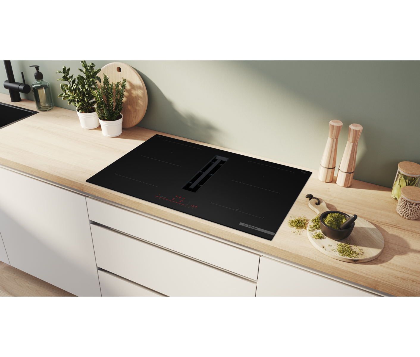 Bosch Pvq81ah26e Serie 6 Kogeplade Med Indbygget Emhætte billede 5
