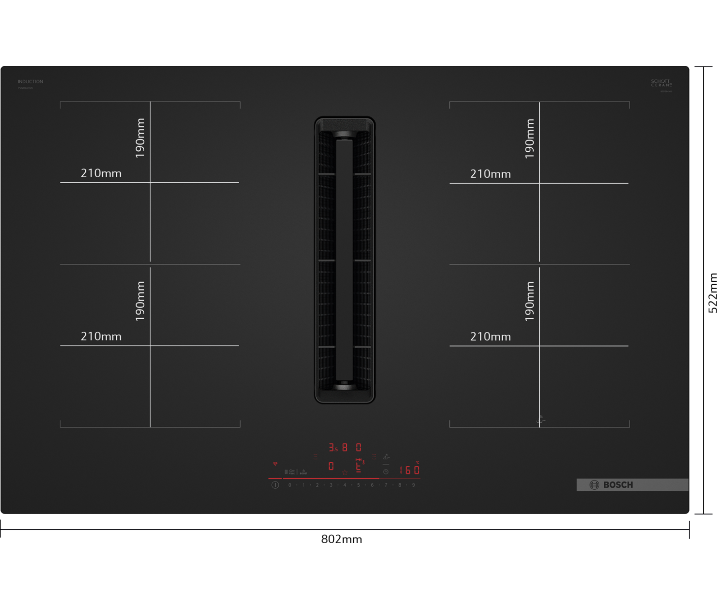 Bosch Pvq81ah26e Serie 6 Kogeplade Med Indbygget Emhætte billede 4