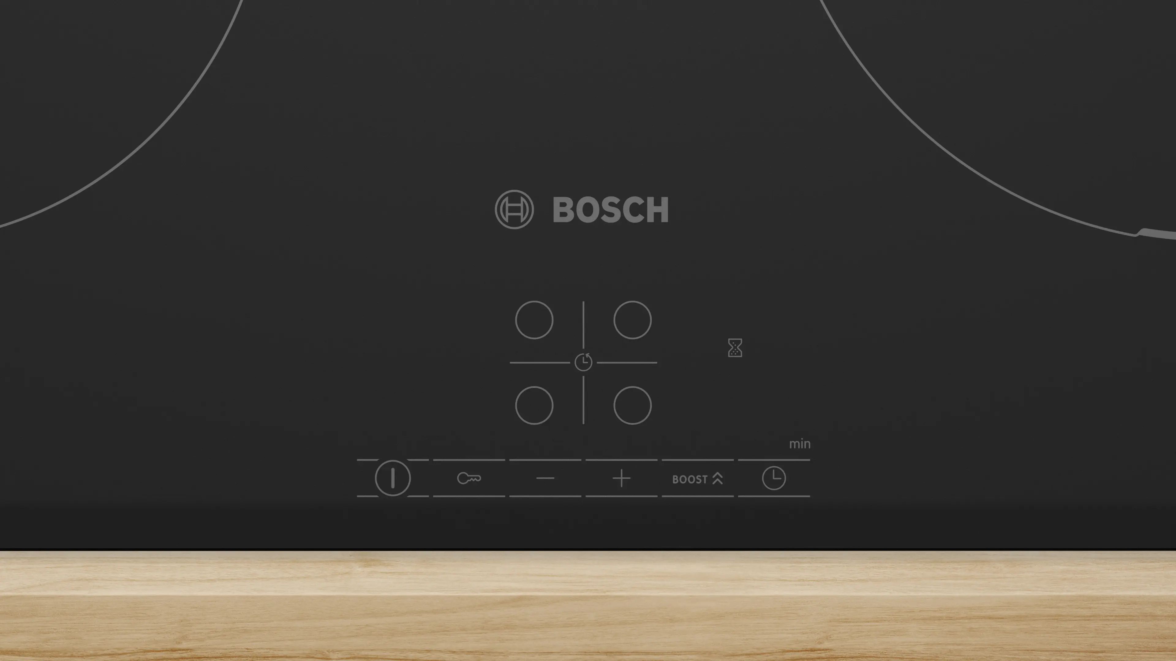 Bosch PIF61ABB5E, Sort, Indbygget, 60 cm, Zone induktionskogeplade, Keramisk, 4 zone(s) billede 2