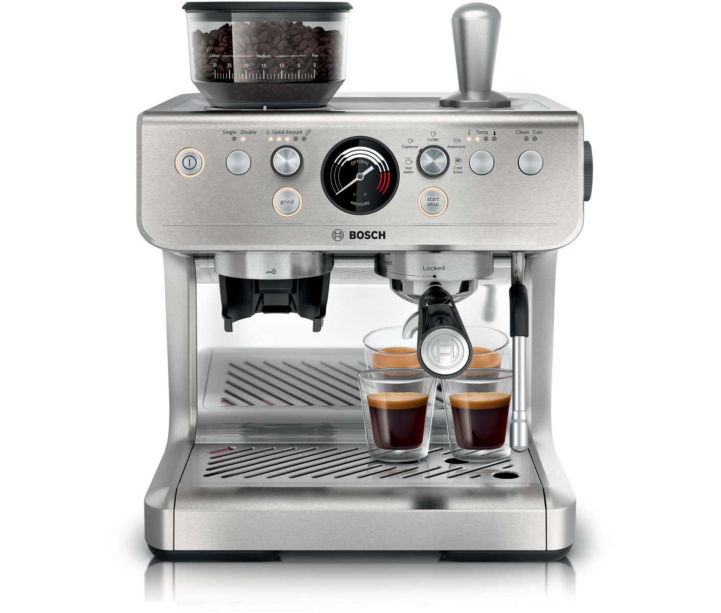 Bosch PFE401B3 Serie 4, Semi A Utomatic Coffee Maker, Rustfri Espressomaskine billede 1