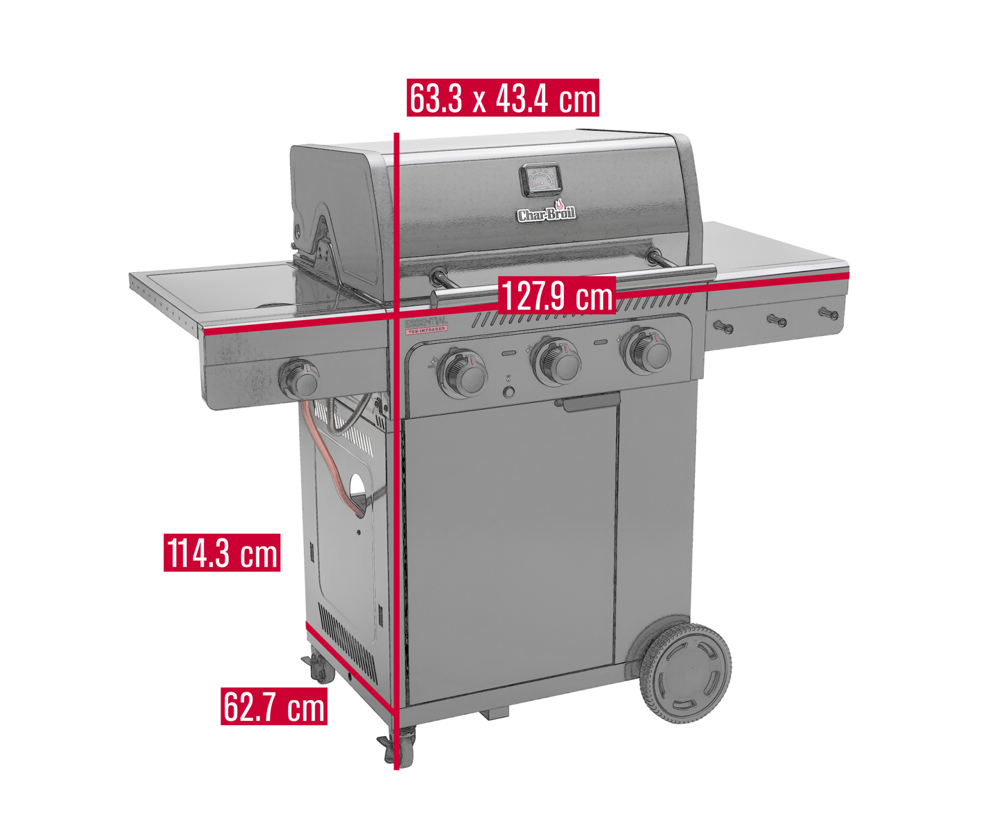 Char-broil Essential 3 Gasgrill billede 3