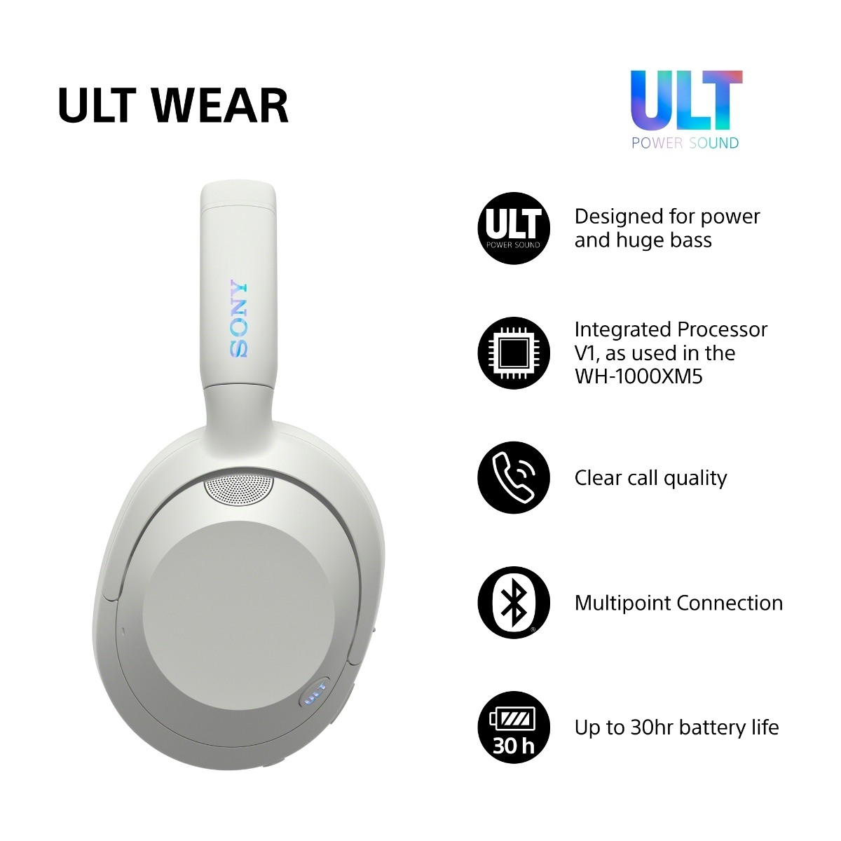 Sony ULT Wear Headset - White *DEMO billede 3