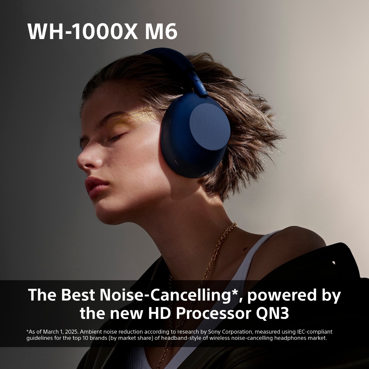 Sony WH-1000XM6 trådløse støjreducerende hovedtelefoner, sølv billede 3