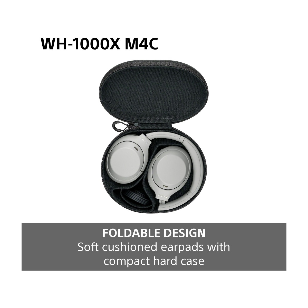 Sony WH-1000XM4C trådløse ANC-hovedtelefoner, sort billede 4