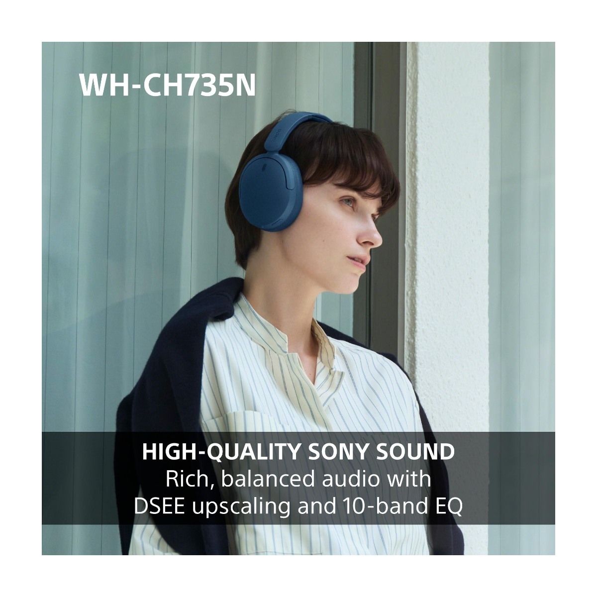 Sony WH-CH735N trådløse ANC-hovedtelefoner, beige billede 4